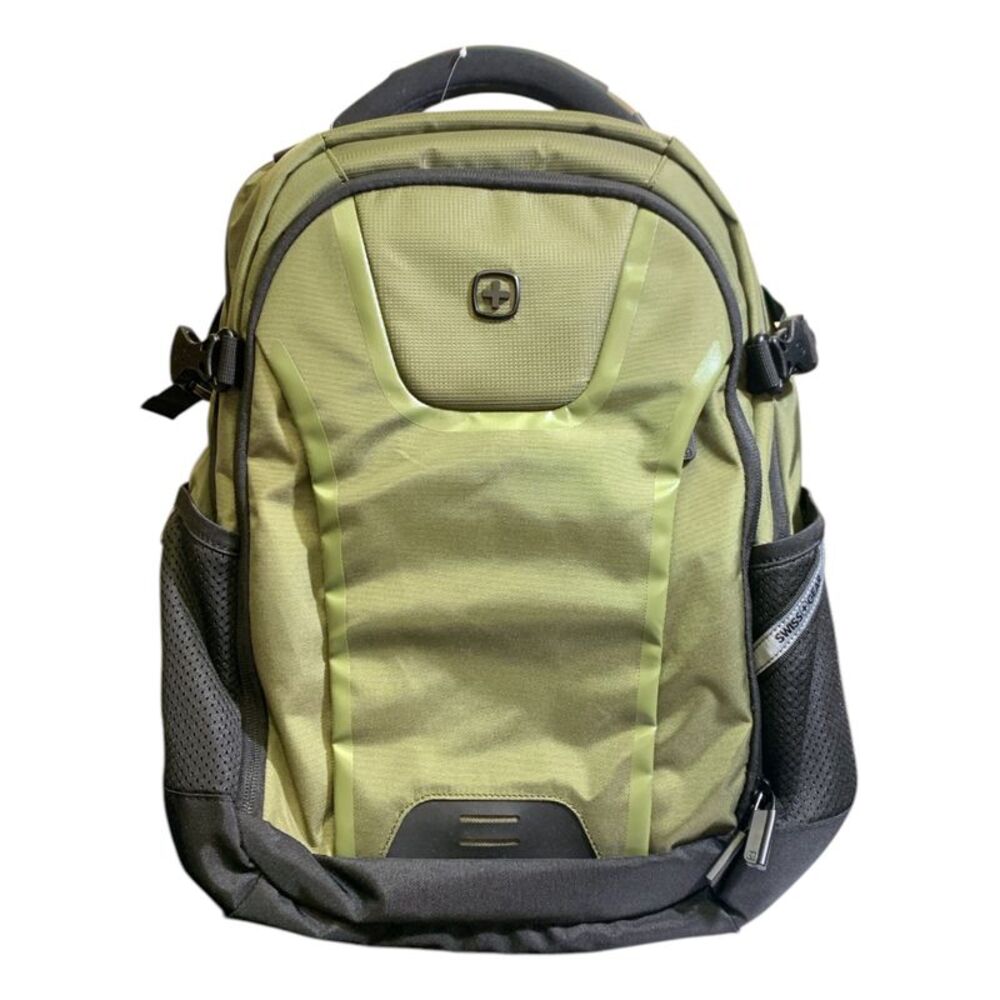 Olive Green - Swissgear 600D Woven Polyester Backpack with Padded Laptop Compart